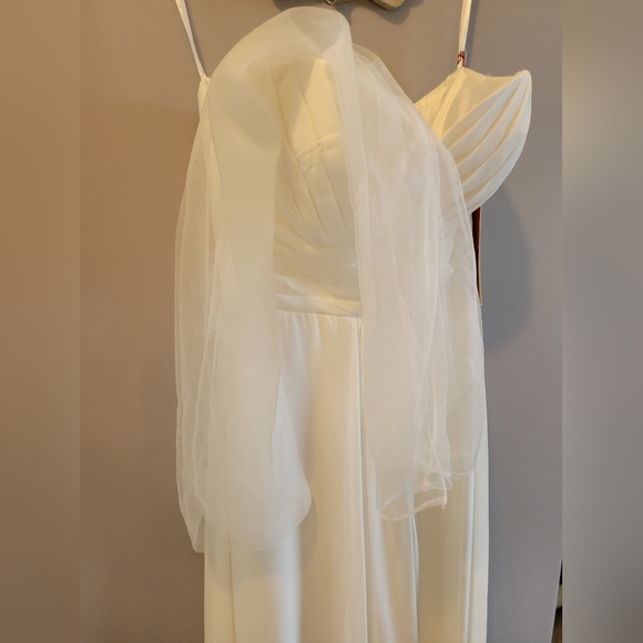 NWT Size 2 Wedding Gown. Can be worn strapless or with straps. Chiffon Shawl inc - Picture 10 of 12